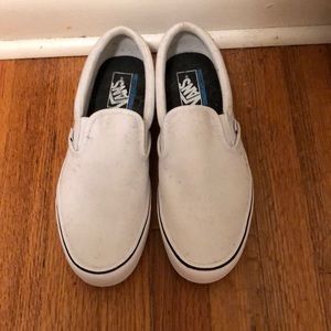 Vans white slip on shoes